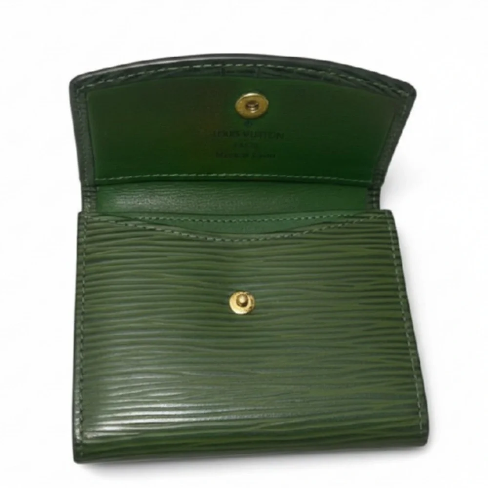 Louis Vuitton Epi Green Coin Purse Wallet Snap Card Holder Vintage LV - Picture 4 of 5